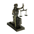 Bronze Finish Lady Justice Kneeling Holding Balance Scales And Sword Statue 9.5 X 8 X 4 Inches