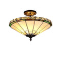 Chloe Tiffany Style Mission Design 2 Light Bronze Flush Mount