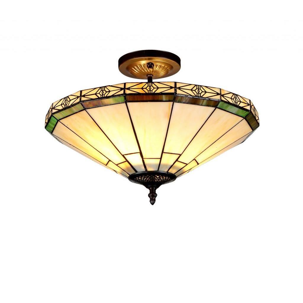 Chloe Tiffany Style Mission Design 2 Light Bronze Flush Mount