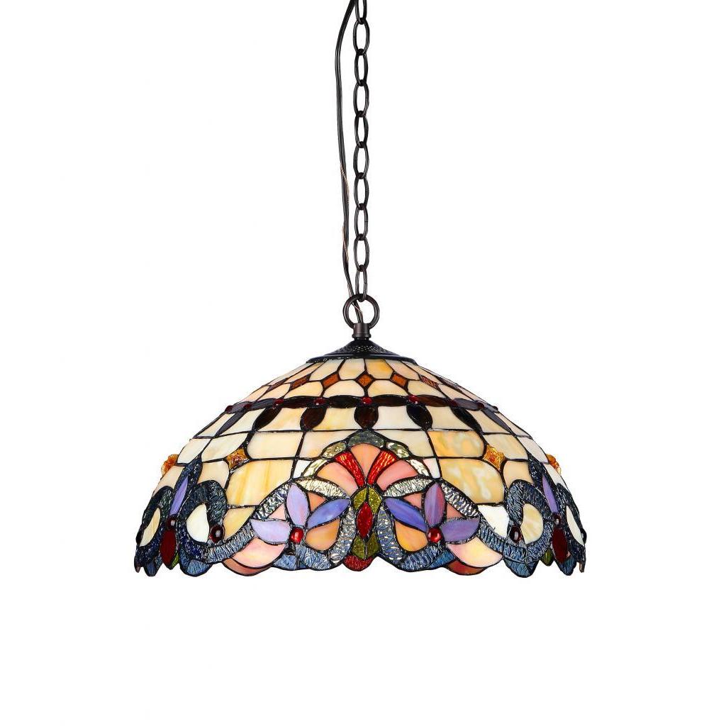 Chloe Tiffany Style Victorian Design 2 Light Bronze Pendant
