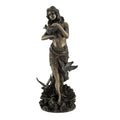 Bronzed Aphrodite With Doves On Scallop Shell Statue 10.75 X 4.5 X 3.75 Inches