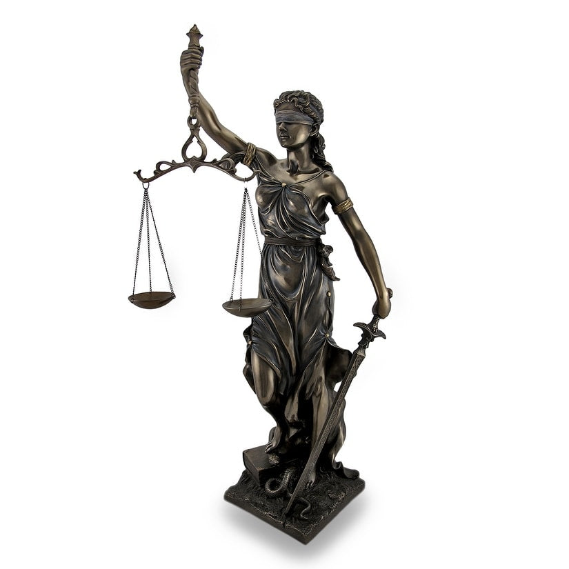 Bronzed Goddess Of Justice Themis Sculptured Statue