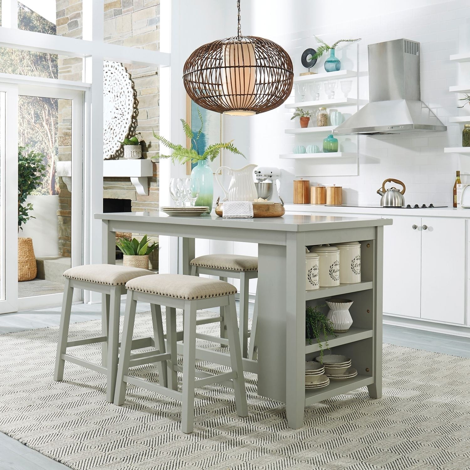Brook Creek Grey 5 Piece Rectangular Counter Set