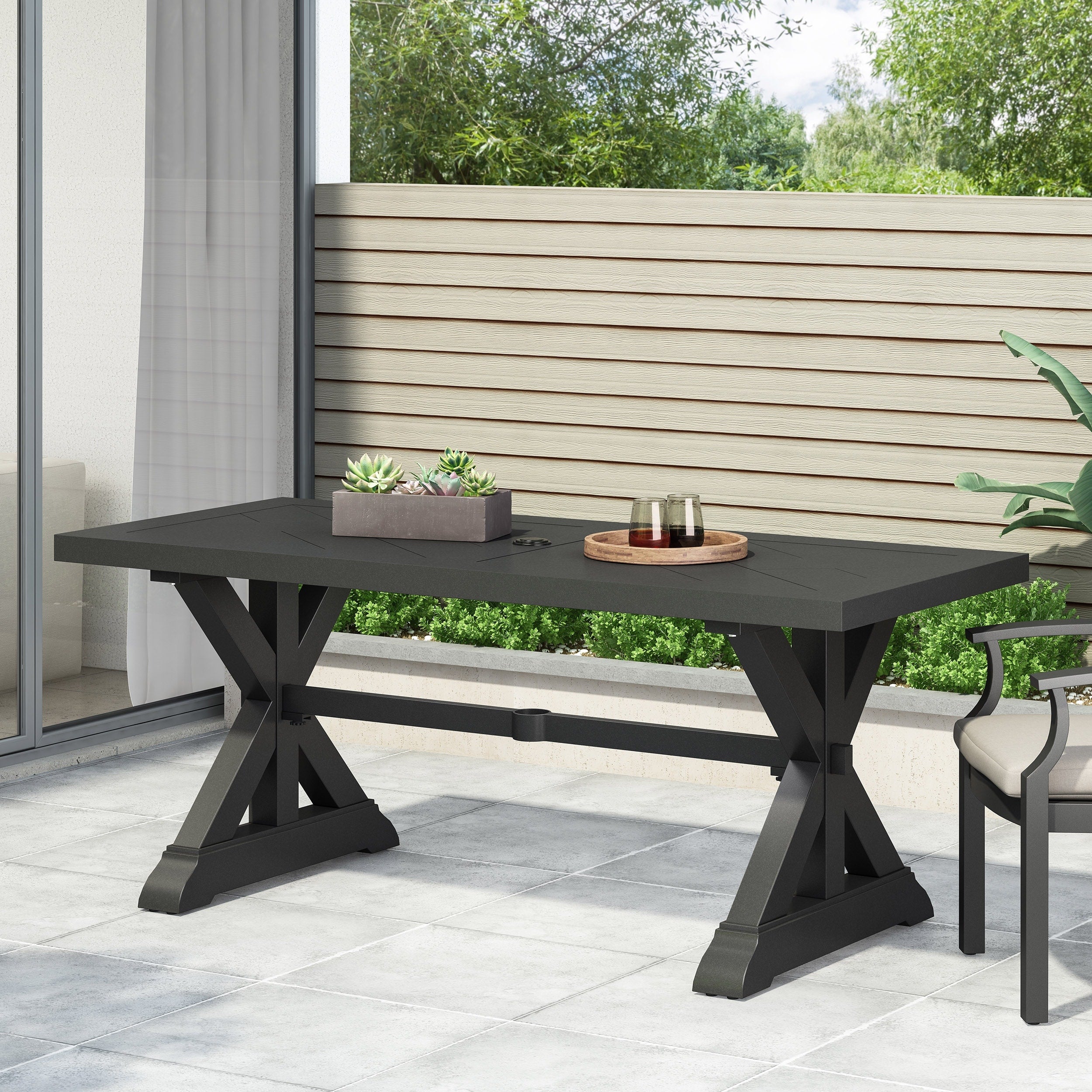 Brookdale Outdoor Aluminum Dining Table By Christopher Knight Home