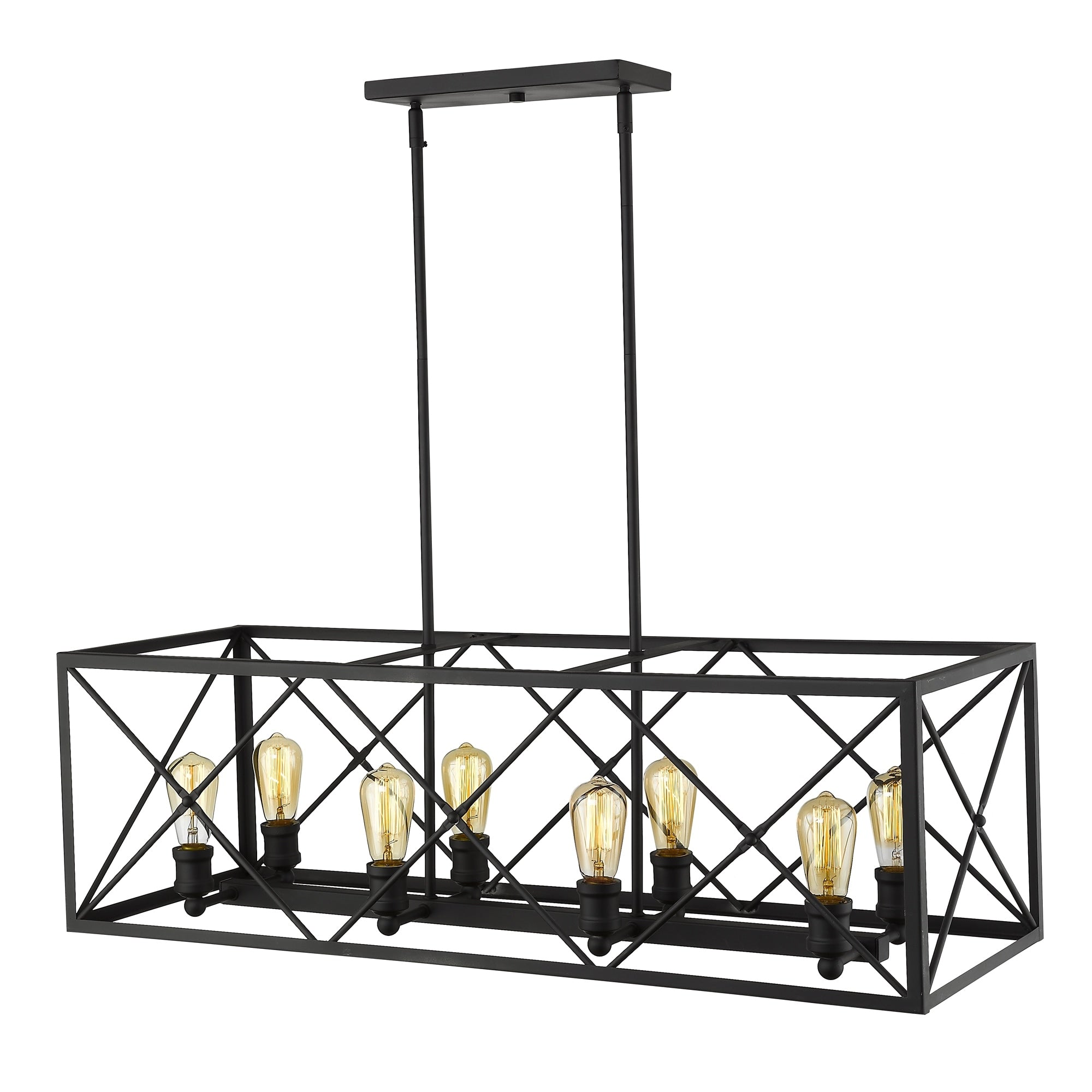 Brooklyn 8 Light Matte Black Island Pendant