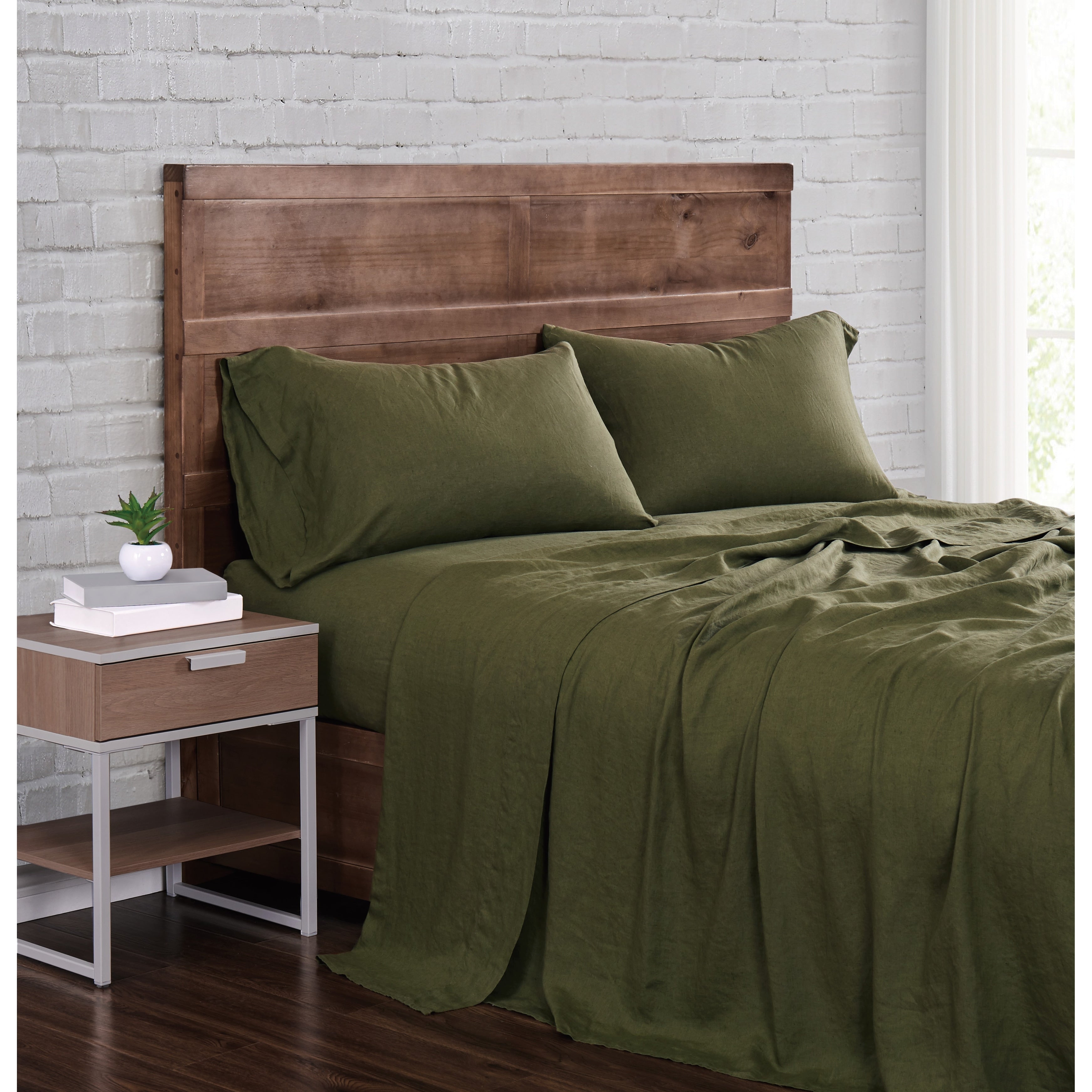 Brooklyn Loom 100 Natural Flax Linen 4 Piece Sheet Set