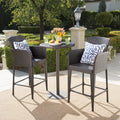Brooklyn Outdoor 3 Piece Wicker 26 Inch Round Bar Set By Christopher Knight Home