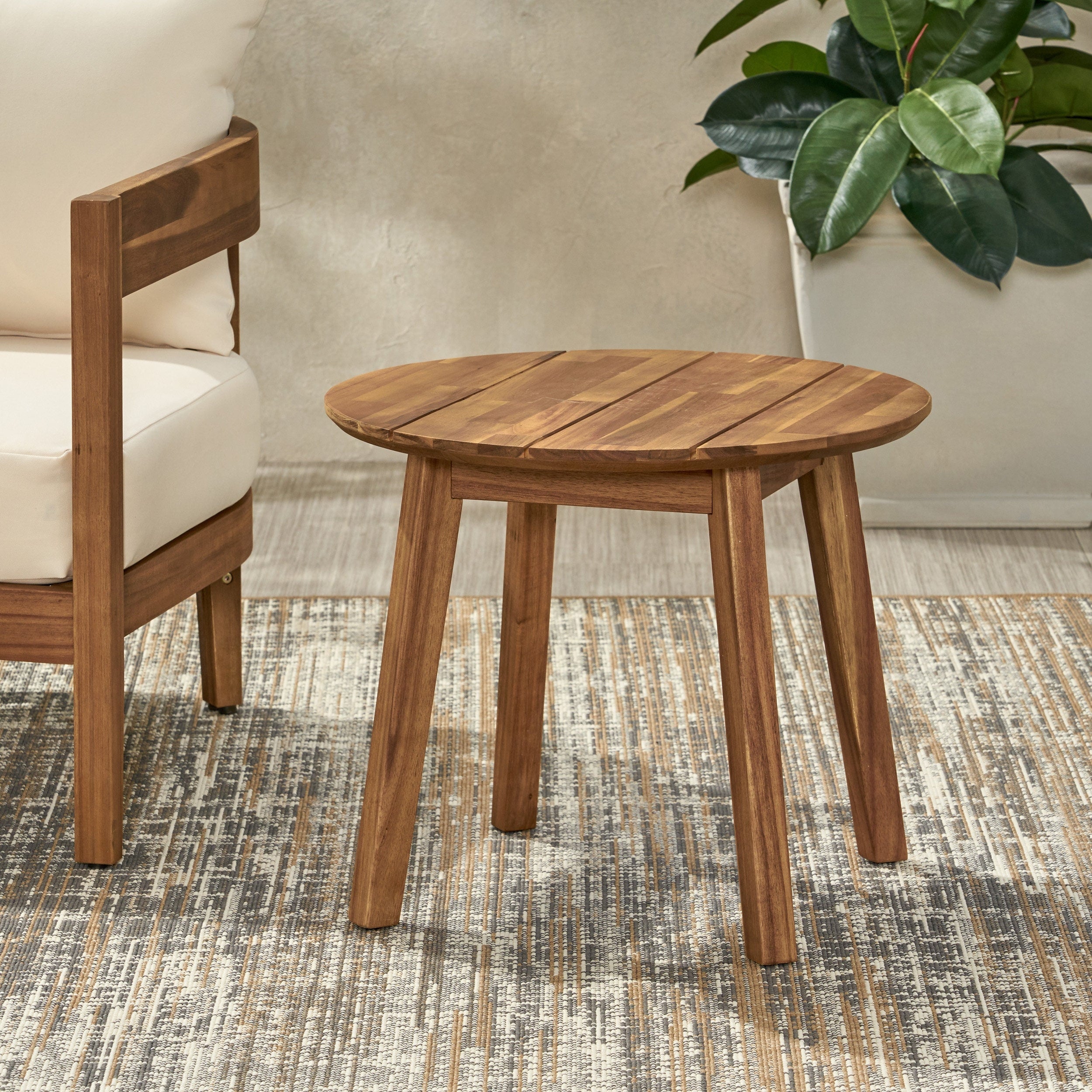 Brooklyn Outdoor Acacia Wood Side Table By Christopher Knight Home 22.00 L X 22.00 W X 18.00 D