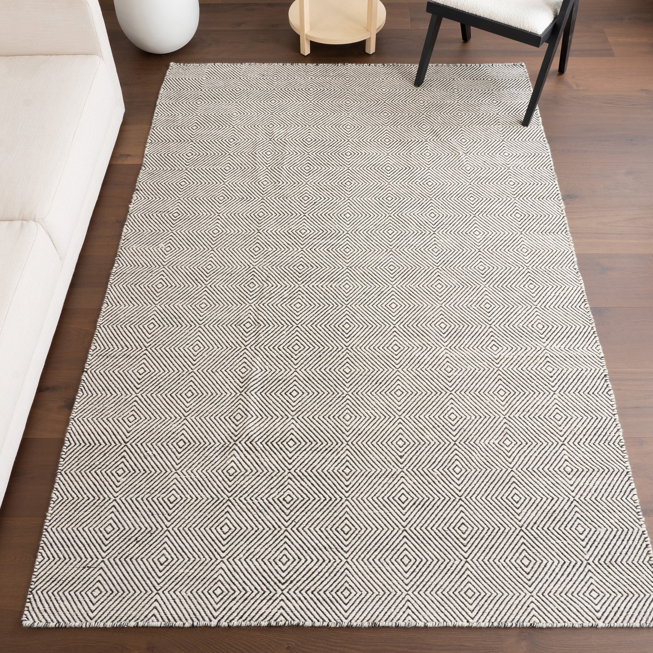 Nuloom Handmade Concentric Diamond Trellis Wool Cotton Rug