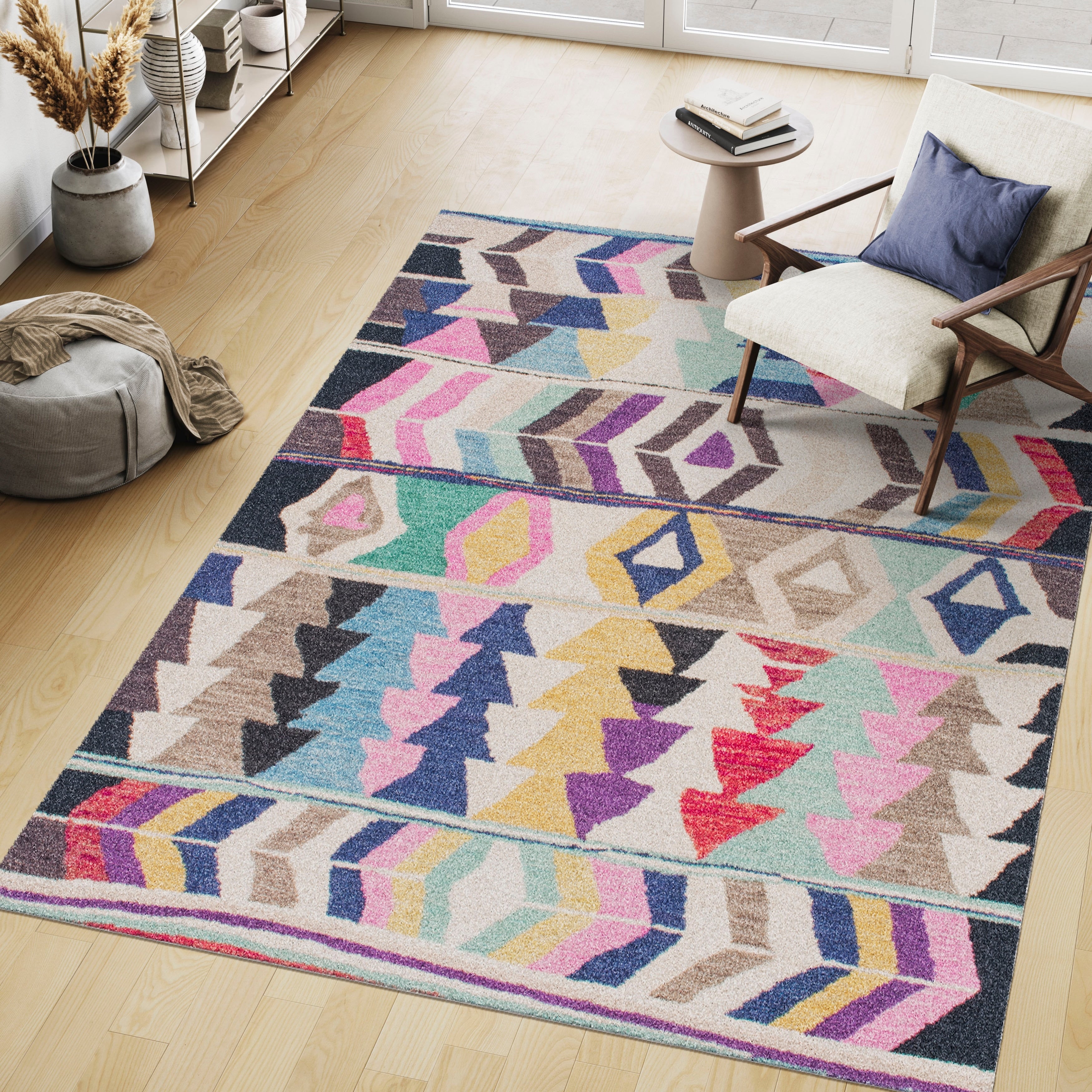 Nuloom Multicolor Wool Handmade Tribal Arrowheads Rainbow Runner Rug Multi 2 X 8Oval