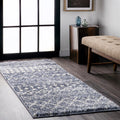 Nuloom Beige Geometric Moroccan Trellis Shag Area Rug 53 X 77