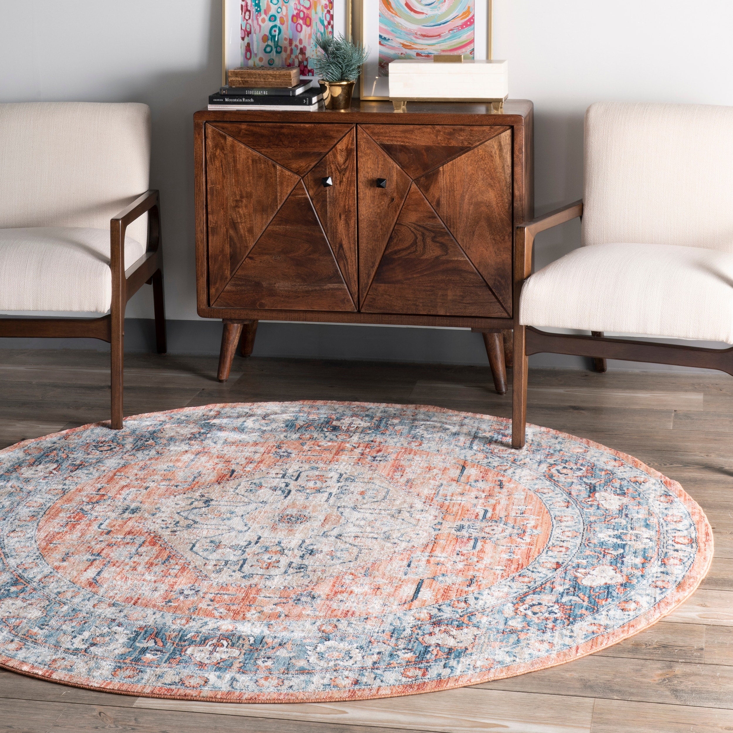 Porch Den Wenmarie Vintage Medallion Area Rug