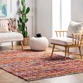 Porch Den Williamsburg Mcguinness Chevron Stripes Magenta Rug 5 X 8