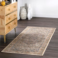 Nuloom Beige Transitional Tribal Ornamental Framing Florid Border Area Rug 9 X 12