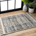 Nuloom Multi Grey Contemporary Diamond Checkers Fadded Area Rug 9 X 12
