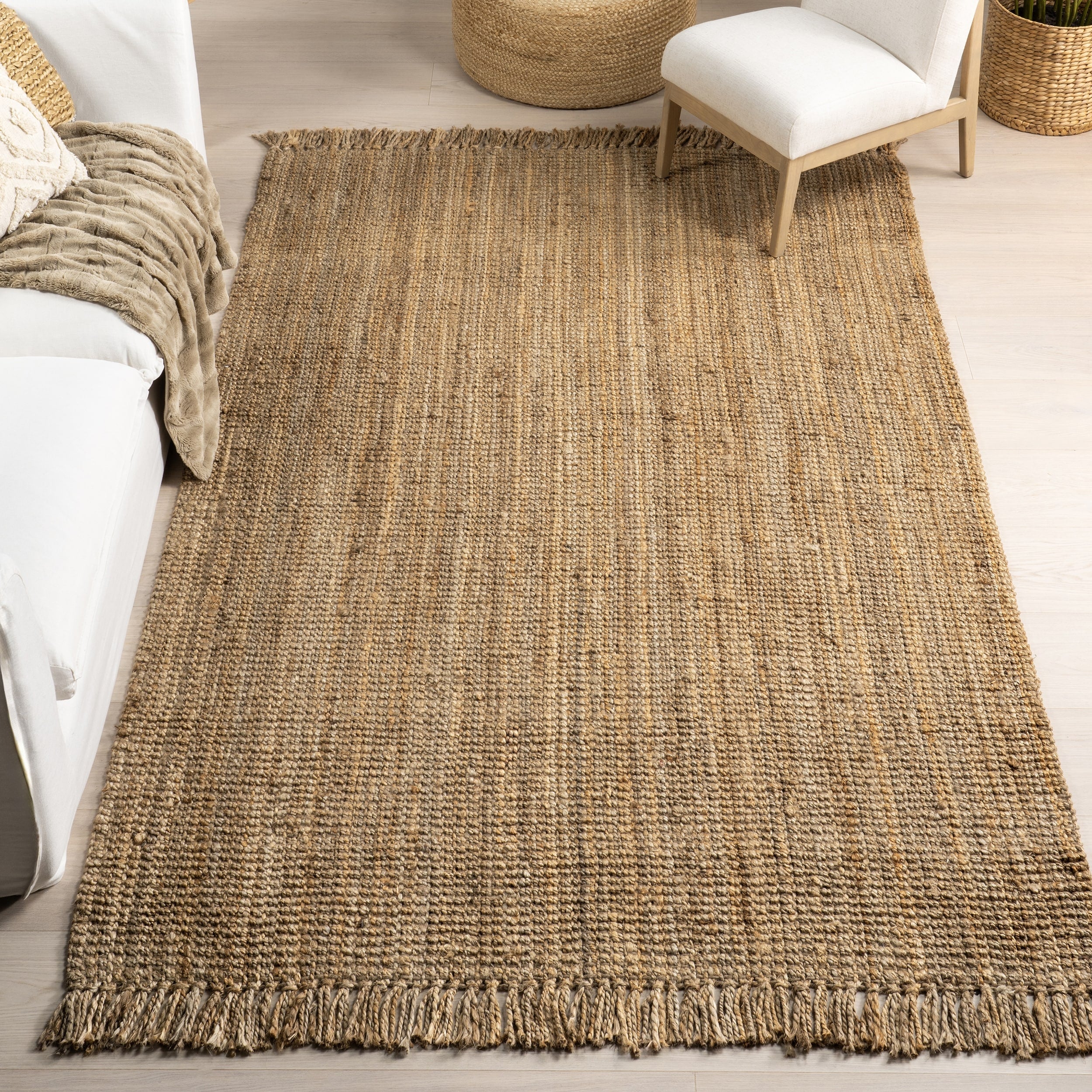 Havenside Home Caladesi Handmade Braided Grey Jute Reversible Runner 2 6 X 8