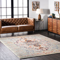 The Gray Barn Joad Distressed Traditional Vintage Medallion Grey Rug 7 10 X 11