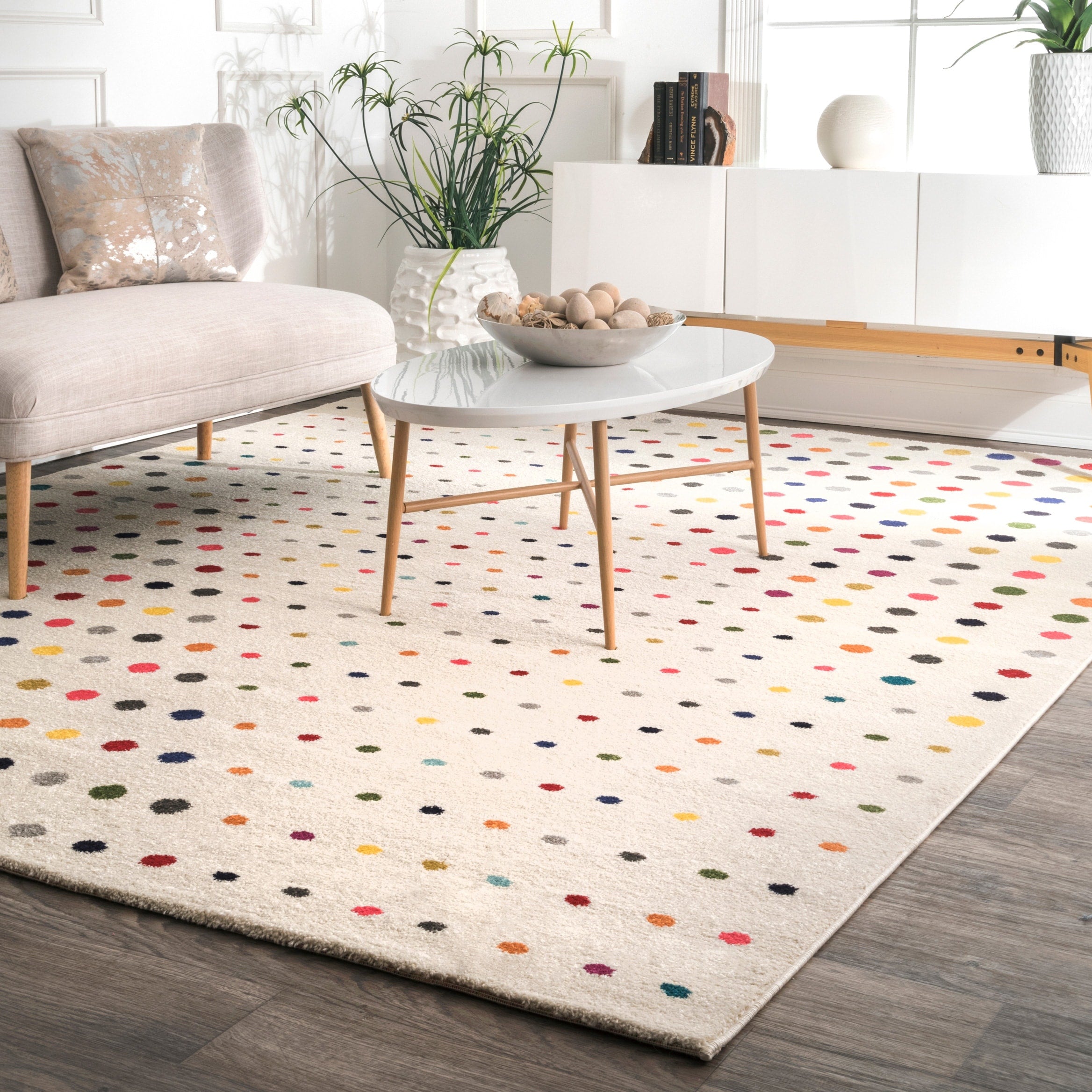 Nuloom Contemporary Bohemian Abstract Polka Dots Multicolored Rug 8 X 10 Multi 8 X 10