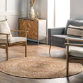 Nuloom Multi Braided Casual Emma Natural Fiber Jute Round Area Rug 8 Round