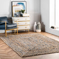 Nuloom Handmade Braided Natural Fiber Jute Rug 76 X 96 76 X 96