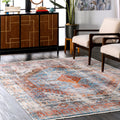 Nuloom Vintage Faded Olden Tribal Medallion Blue Rug 8 X 10 8 X 10