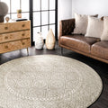 Nuloom Grey Transitional Charming Fiona Damask Trellis Stripped Area Rug