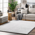 White Soft And Plush Cloudy Solid Shag Square Area Rug 710 Square