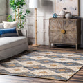 Nuloom Handmade Braided Natural Fiber Jute Diamonds Ivory Runner Rug 26 X 8 26 X 8 Runner