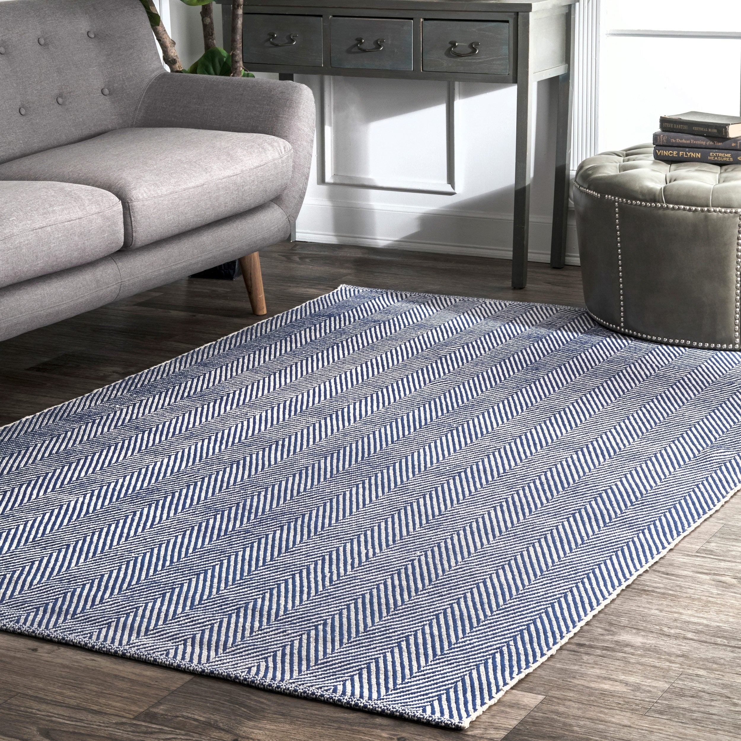 Nuloom Handmade Flatweave Herringbone Chevron Cotton Rug 8 X 10 8 X 10