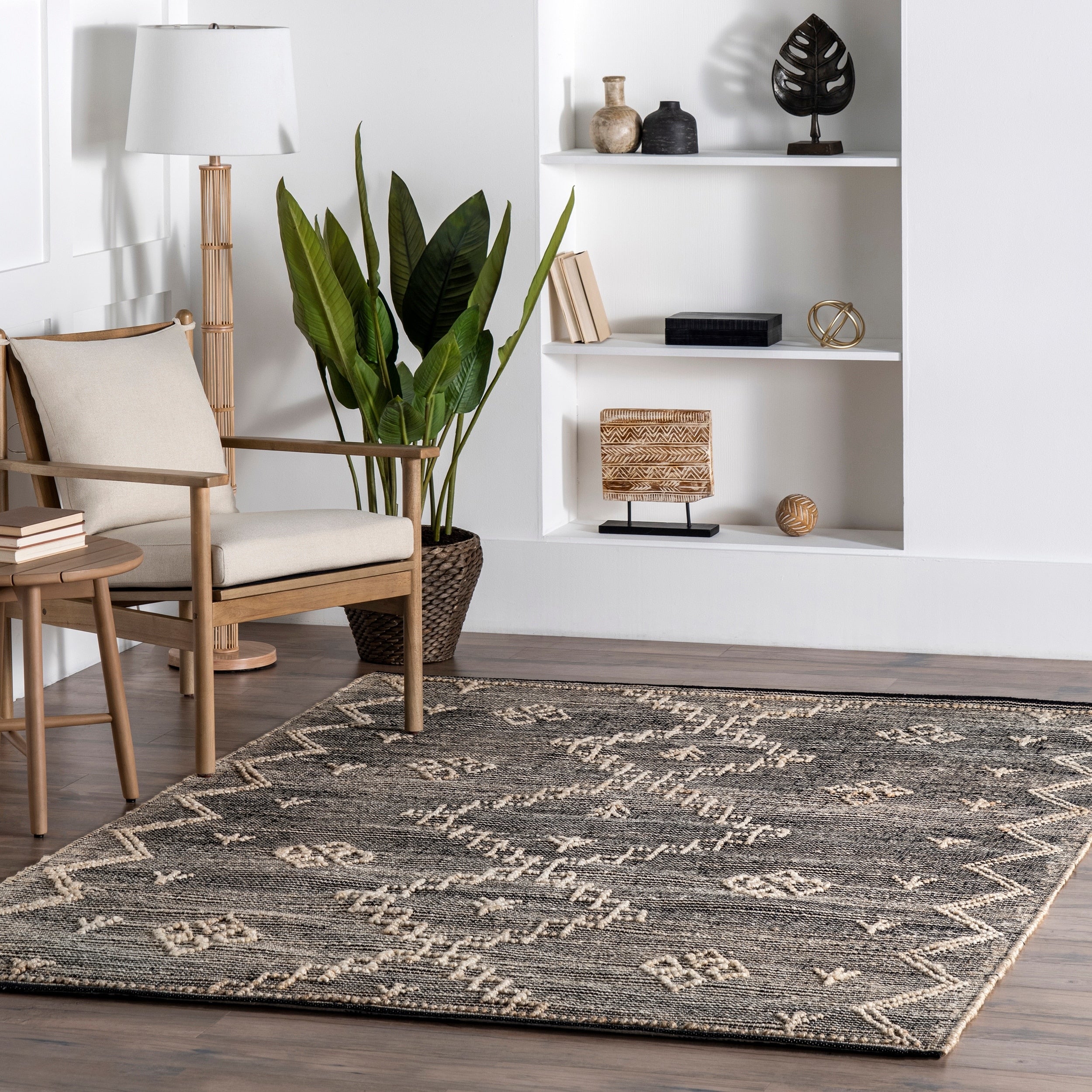 Nuloom Handmade Contemporary Geometric Nia Moroccan Aztec Lozenge Area Rug