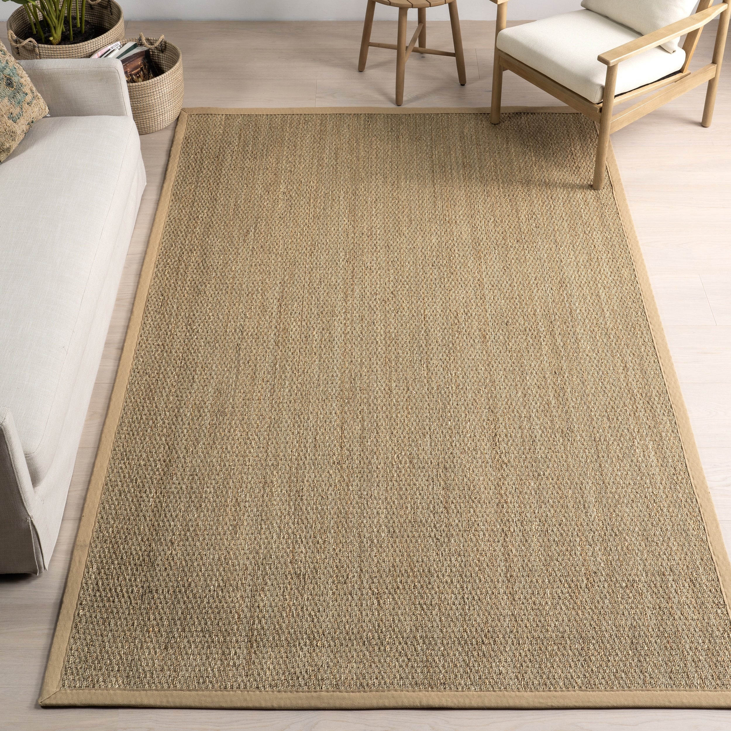The Gray Barn Della Handmade Natural Fiber Cotton Border Seagrass Area Rug