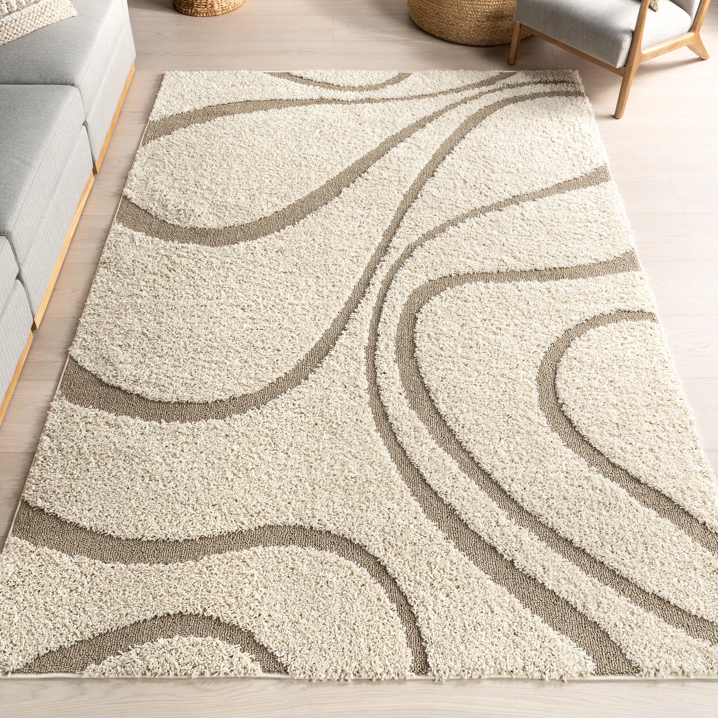 Nuloom Luxuries Posh Ivory Shag Rug 8 X 10