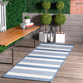 Nuloom Blue Indoor Outdoor Lavish Solid Striped Area Rug 76 X 109