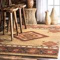 Nuloom Southwestern Tribal Diamond Solid Red Area Rug 5 X 75 5 X 75
