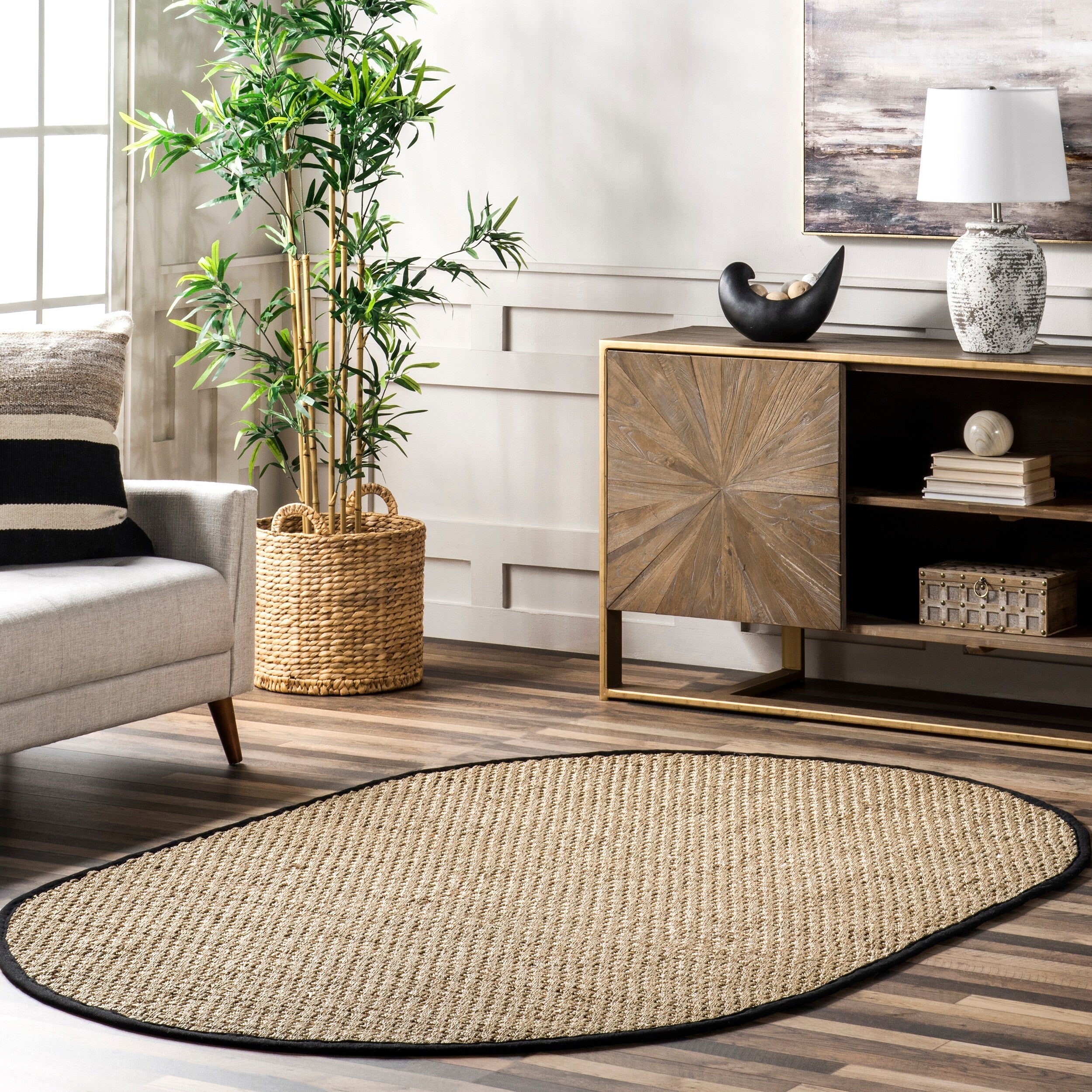The Curated Nomad Vidua Seagrass Fiber Checkered Area Rug