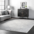 Silver Orchid Simmons Modern Medallion Trellis Silver Rug 9 X 12