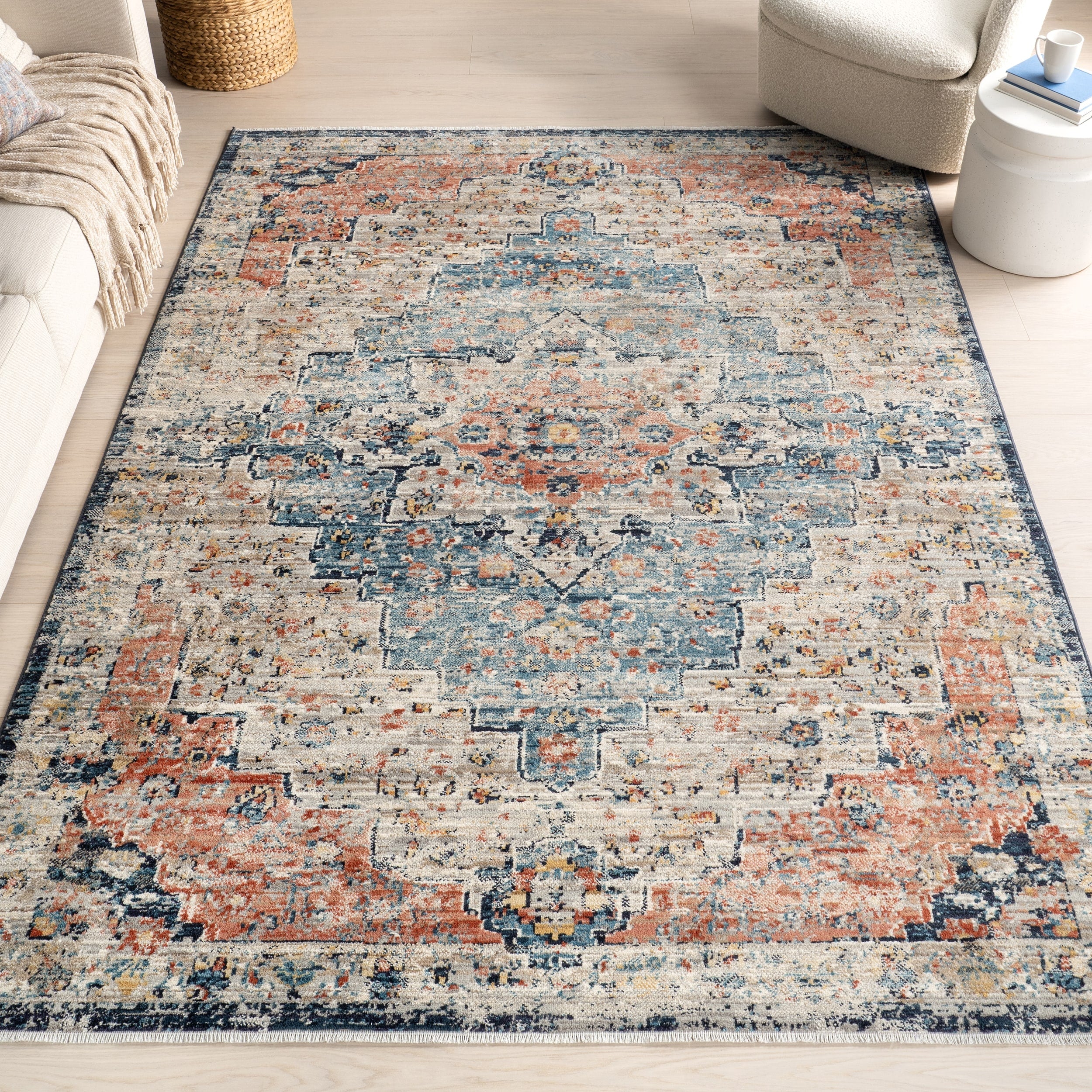 Nuloom Transitional Vintage Medallion Nichole Area Rug