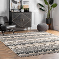The Curated Nomad Morris Shaggy Banded Tribal Area Rug