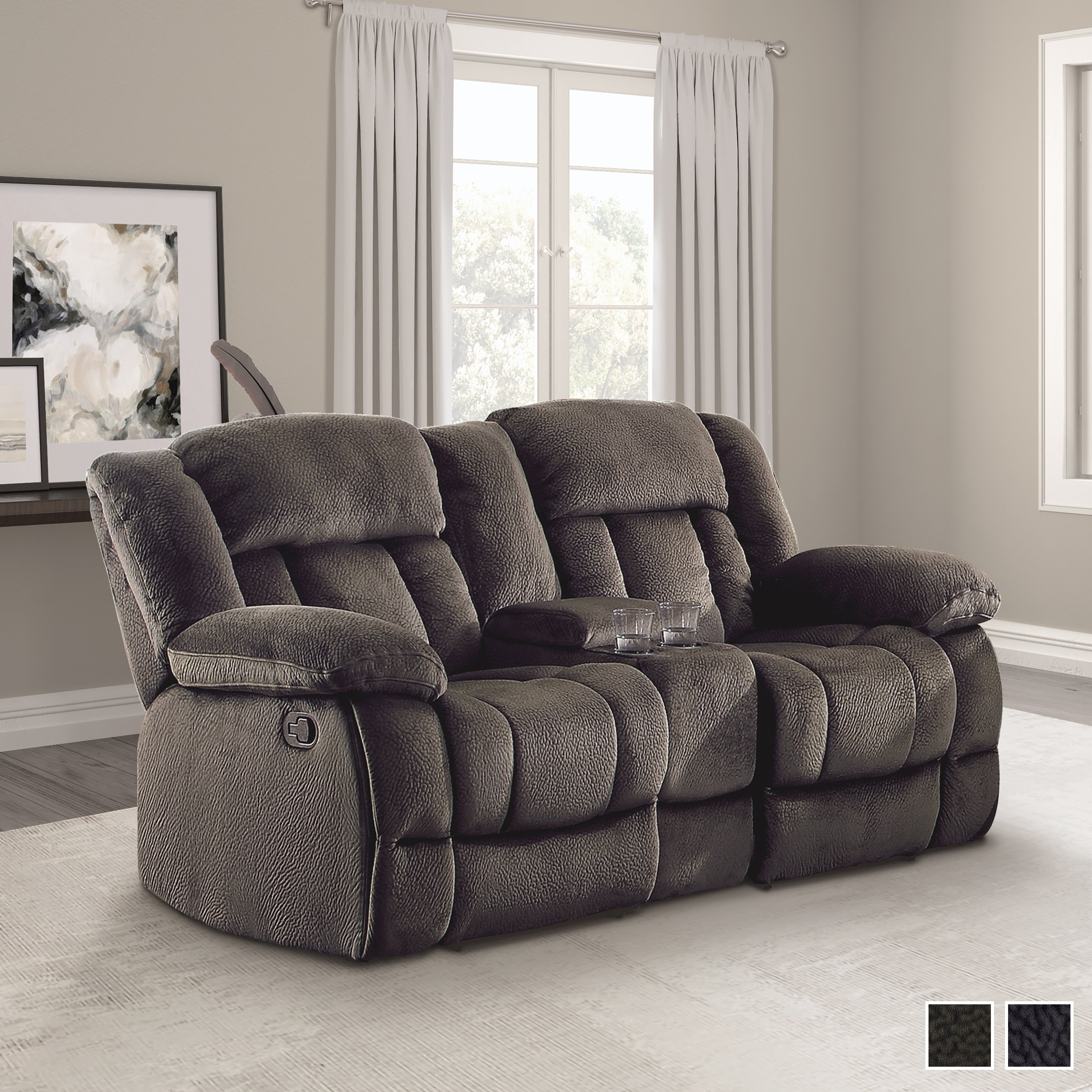 Brooks Double Glider Reclining Love Seat With Center Console