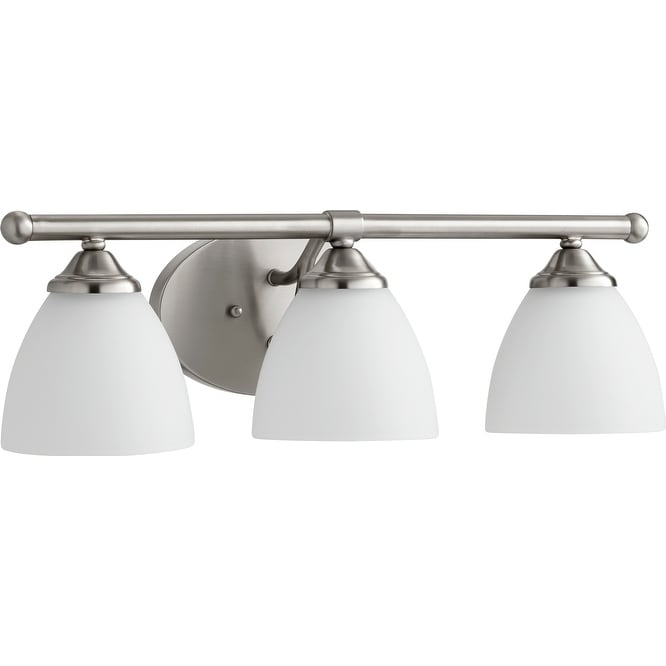 Brooks Satin Nickel And Satin Opal 3 Light Vanity Lighting