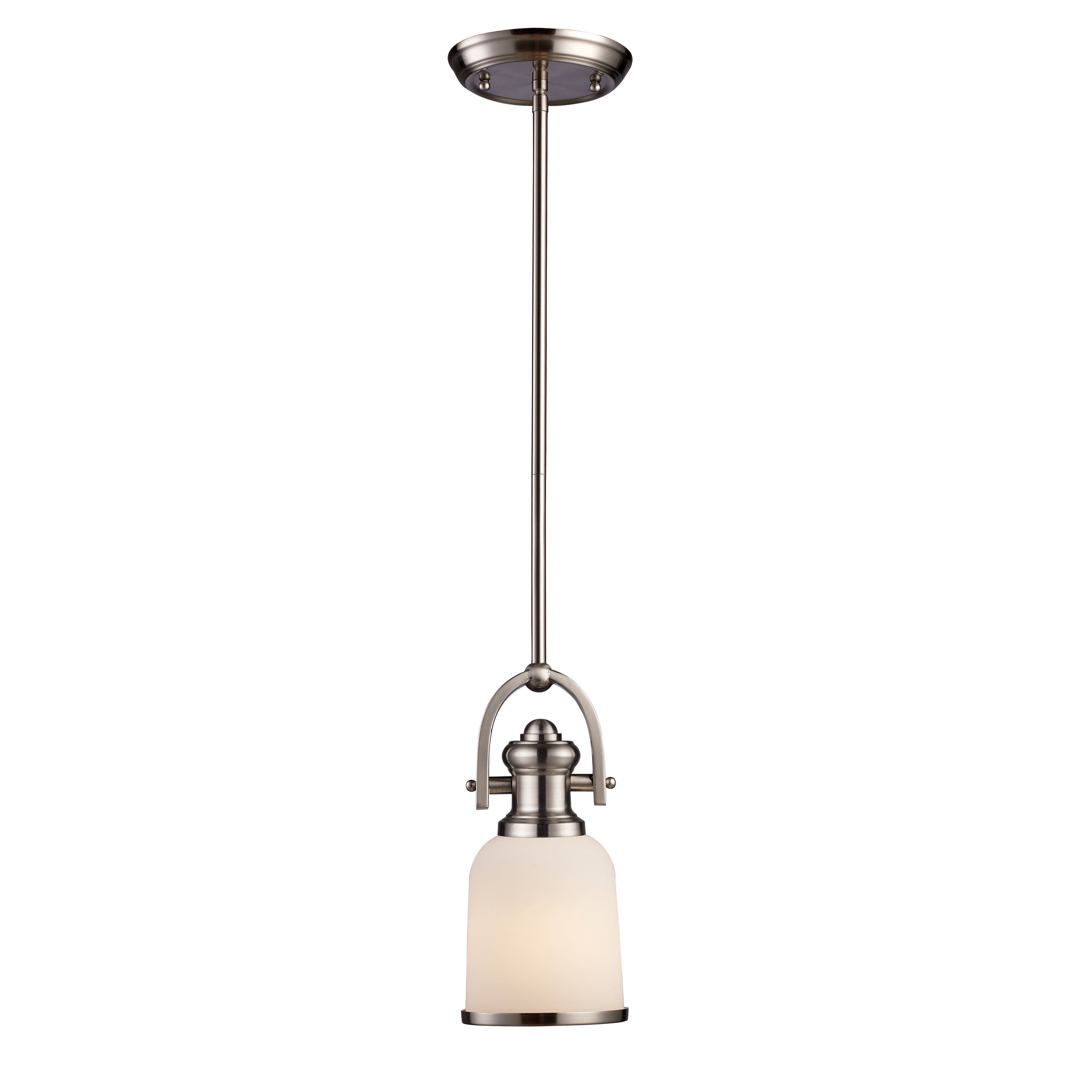 Brooksdale 5 Inch Wide 1 Light Mini Pendant In Satin Nickel 5In W X 5In D X 11In H