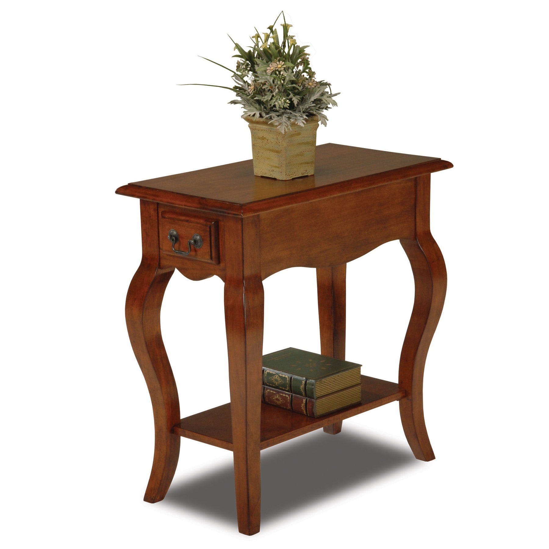 Brown Cherry Slate Solid Wood Side Table