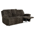 Brown Fabric Two Tone Led Lighting 1Pc Sofa Recliner Usb Ports
