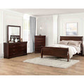 Brown Finish 4Pc Bedroom Furniture Set Classic