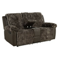 Brown Finish Led 1Pc Recliner Loveseat Console Storage Usb Ports
