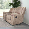Brown Finish Loveseat Reclining 1Pc Pillow Top Arms W Console