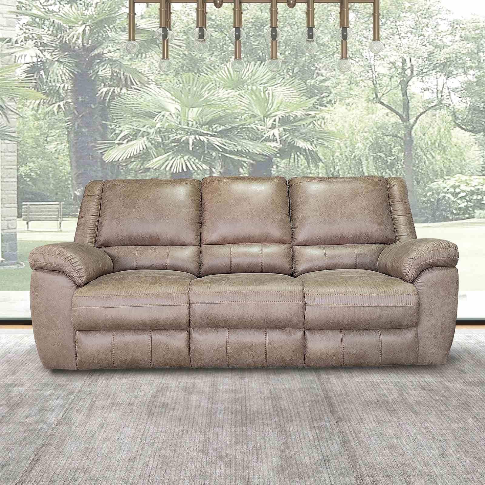 Brown Finish Sofa Reclining 1Pc Pillow Top Arms