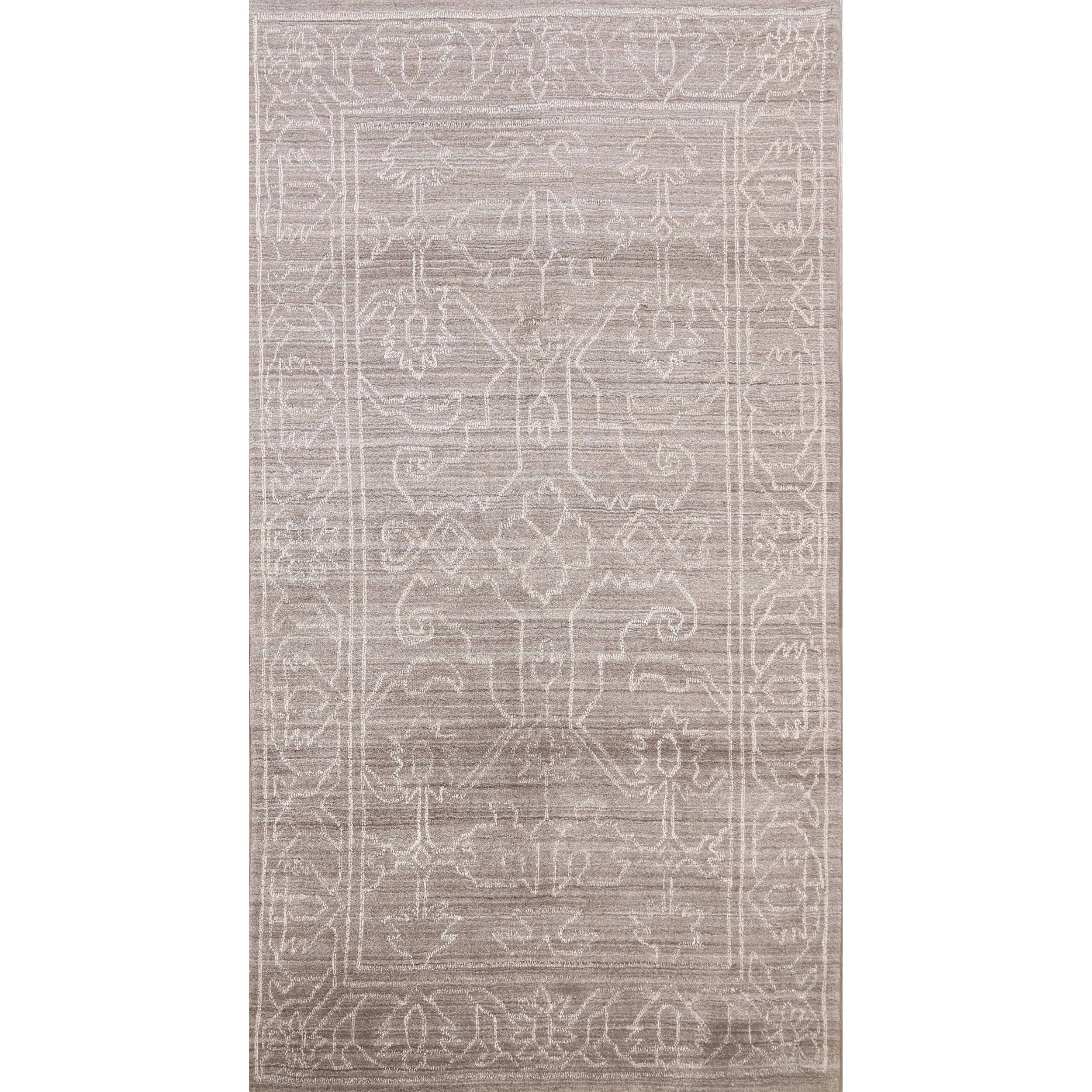 Brown Geometric Modern Gabbeh Oriental Area Rug Wool Hand Knotted 48 X 75