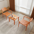 Brown Patio Chat Set With 2 Club Chairs Coffee Table Outdoor Conversation Set Bistro Set For Garden Pooliside