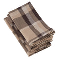 Brown Plaid Design Cotton Napkins Set Of 4